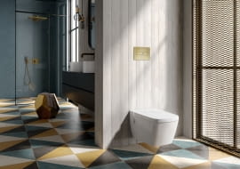 Stelaż podtynkowy umożliwia zamontowanie podwieszonej ceramiki i ukrycie elementów instalacyjnych w specjalnej zabudowie.