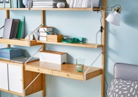 Biurko montowane do ściany SVALNÄS, bambus, szer. 150 cm 1160?zł IKEA