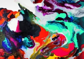 Bez tytułu, 128 x 165 cm, technika mieszana na płótnie, 2014 r.