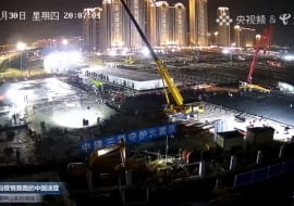 Budowa szpitala w Wuhan dla zarażonych koronawirusem.