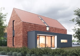 Mały dom z cegły w Kozłowie. Proj. Inostudio
