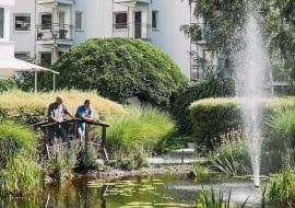 Ogród Wspólnoty Mieszkaniowej 'Pod Brzozami I' i 'Pod Brzozami II' przy al. Komisji Edukacji Narodowej 51 i 53 na Ursynowie - laureat w kategorii 'Firma' w 2015 roku.