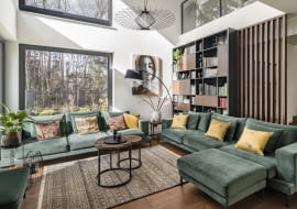 Dom z widokiem na las - aranżacja wnętrz projektu Miśkiewicz Design