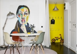 skandynawskie mieszkanie, trzypokojowe mieszkanie, kolorowe mieszkanie