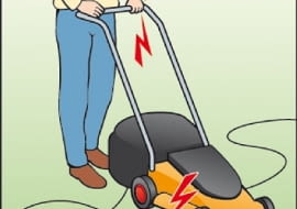 Porażenie wywołane uszkodzeniem kabla podczas koszenia trawy