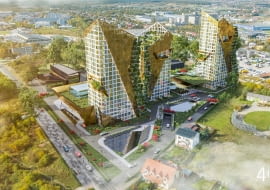 Planowane wieżowce przy ul. Skrajnej w Kielcach. Proj. 4idea