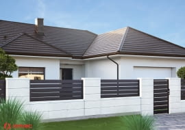 Ogrodzenie modułowe ROMA Mega, kolor snow