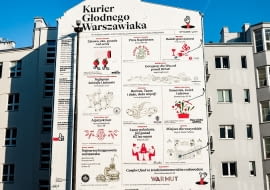 Warszawski mural wspierający gastronomię od Good Looking Studio.