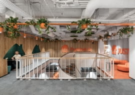 Aranżacja biura Pyszne.pl we Wrocławiu