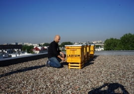 Ule na dachu warszawskiej redakcji "Gazety Wyborczej".