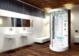 Modele kabin całkowicie obudowanych nie wymagają specjalnego przygotowania ścian łazienki