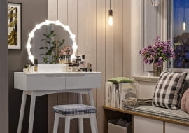 Biała toaletka z mdf, selsey.pl