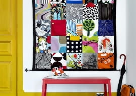 Tkanina zawieszona na ścianie, dekoracja ścian, ozdoby