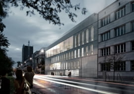 Projekt budynku warszawskiej Akademii Sztuk Pięknych przy Wybrzeżu Kościuszkowskim