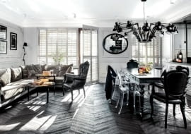 Granitowy blat stołu robotnicy wnieśli na XIII piętro - nawet podzielony na segmenty nie mieścił się w windzie. Nad nim lampa 'Dear Ingo' (Moooi, Space Design), zaprojektowana przez Rona Gilada jako hołd dla designera Ingo Maurera. - Początkowo nie byłam do niej przekonana, ale ujęła mnie jej funkcjonalność - przyznaje Anika.