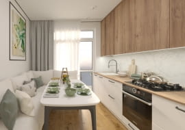 Wąska kuchnia w bloku z wielkiej płyty