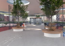 zostali było zaprojektowanie miejsca przesiadkowego z infrastrukturą dla elektrycznego i współdzielonego pojazdu autonomicznego Renault EZ-GO. Zwycięzcami zostali