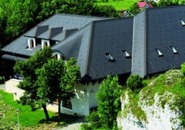 dachówki płaskie, płytki włókno-cementowe