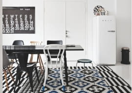 skandynawskie mieszkanie, duński styl, stylowe mieszkanie, czarno-białe mieszkanie