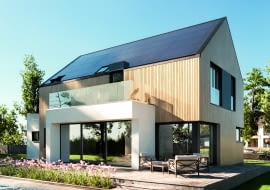 Dom z drewnianą elewacją