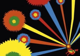 Malowane motywy, np. kogutki i paski, rozweselały dawniej wiejskie meble. Teraz znów się pojawiają, m.in. na dywanach. Są jeszcze bardziej schematyczne, ale równie wesołe.