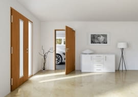 wejście do domu przez garaż