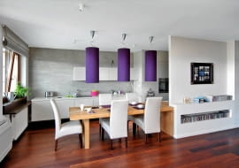 WNETRZA , PRZESTRZEN KUCHNIA - POKOJ ODDZIELONA JEST SCIANKA GISOWO - KARTONOWA STYLIZACJA EVA MILCZAREK FOT. RADOSLAW WOJNAR PUBLIKACJA CZTERY KATY NR 11 (229) - 11 2010 SLOWA KLUCZOWE: WNETRZE KUCHNIA ARCHITEKTURA MEBEL POKOJ ZDJĘCIE DO WKŁADKI: PUBLIKACJA CZTERY KATY NR 11 (229) - CZASOPISMA