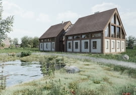 Adaptacja fragmentu byłego zespołu folwarcznego we wsi Działosze. Część dla właścicieli - . Proj. Robert Gruszewski RG STUDIO