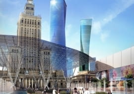 Jedna z koncepcji zagospodarowania pl. Defilad