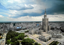 Pałac Kultury i Nauki, widok z biurowca Warszawskiego Centrum Finansowego