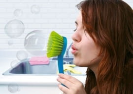 szczotka, mycie, naczynia