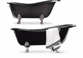 Jeśli wypatrzysz rzecz, która idealnie odpowiada twoim oczekiwaniom i gustowi, odwiedź jeszcze inne sklepy. Często bywa, że zakupy można zrobić znacznie taniej. <BR /> Wyżej: Otylia, akryl, nogi chromowane, 160 x 77 cm, 3390 zł, piramida-wanny.pl Niżej: Retro, akryl, nogi chromowane, 170 x 80 cm, 9999 zł, Kerasan