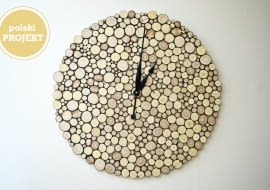 zegar, drewno, surowe drewno, drewniany zegar, zegar z surowego drewna, woodlovers, little