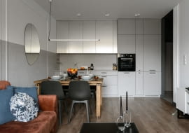 Nowoczesne mieszkanie we Wrocławiu w odcieniach szarości