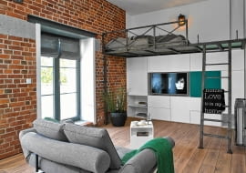 loft, antresola, małe wnętrza