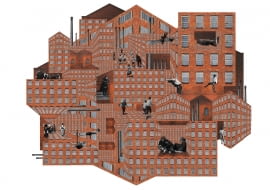 An industrial city, kolaż, na podstawie Ernesta Jonesa A northern English town. Część instalacji wizualno-dźwiękowej Unwell-Tuned Architecture of Dystopia