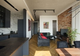 Mieszkanie w stylu soft loft- projekt m-studio