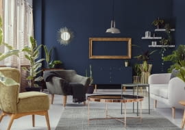 Granatowy salon - inspiracje