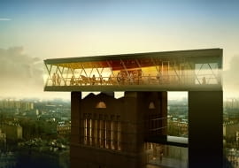 Widok na restaurację na wieży