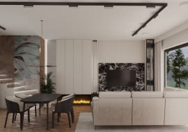 120-metrowy dom pod Warszawą: eleganckie wnętrza projektu pracowni Interiorsy