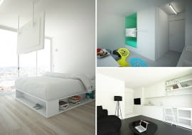 małe mieszkanie, kawalerka, bardzo małe mieszkanie, nowoczesne małe mieszkanie