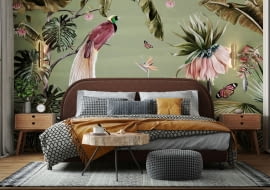 DIY - kwiatowy wzór na ścianie