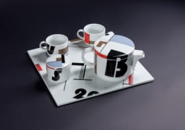 Zestaw kawowy 'Bauhaus memory'. Proj. Marek Cecuła