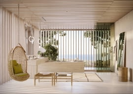 Poprzez kampanię „Make it yours!” AXOR chce sprawić, by indywidualny luksus stał się rzeczywistością w łazience, Marka poprosiła znanego architekta i projektanta Antonio Citterio o stworzenie wyjątkowych koncepcji łazienek. Prezentowana tu wizja to impresja na temat skandynawskiego domu na plaży – letniej rezydencji zaprojektowanej dla młodej i aktywnej rodziny, dla której budżet nie jest ograniczeniem.