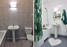 Łazienka przed i po.