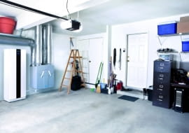 +Clean empty swept interior suburban garage.