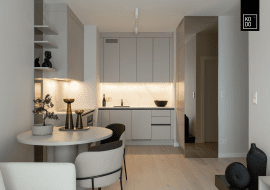 Dwupokojowe mieszkanie w szarościach