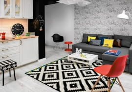 kuchnia, kawalerka urządzanie wnętrz