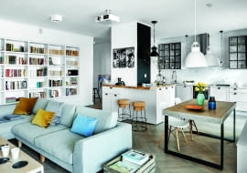 Kuchnia to udany miks nowoczesnego wnętrza z nutą skandynawskiej przytulności i z industrialnymi akcentami.