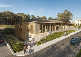 Budnek usługowy na osiedlu Nowa Dąbrowa w Gdyni